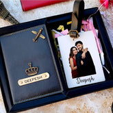 Personalized Passport Cover | Luggage Tag Combo | Leather Passport | Any picture Customization | - BBD GIFTS